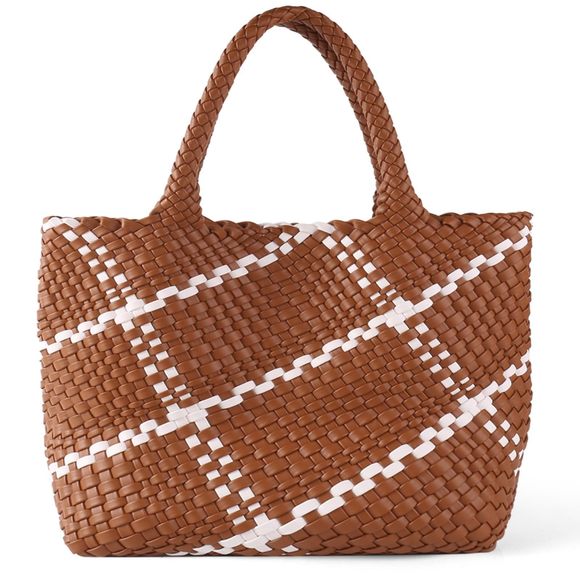 Woven Tote Beach Bag With Small Handmade Purse, Large Summer Travel Handbags V - Picture 1 of 6